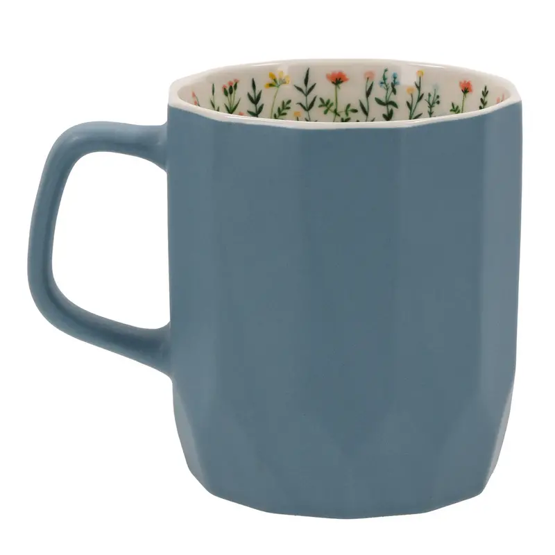 'Morning Motivation' Blue Ceramic Coffee Mug – Uplifting Daily Drinkware 2