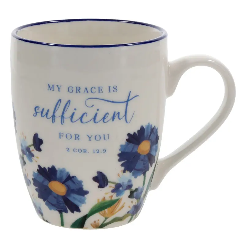 'My Grace Is Sufficient For You' Ceramic Mug – Classic Scripture Design 1