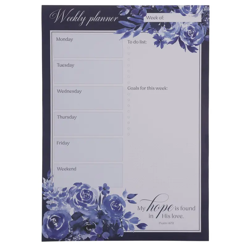 'My Hope Is Found In His Love' A3 Weekly Magnetic Planner 1