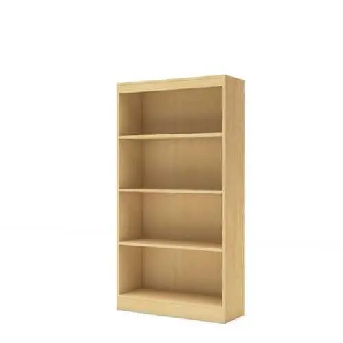 Natural Maple 4-Shelf Bookcase For Living Room Or Office 1