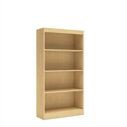 Natural Wood 4-Shelf Bookcase For Living Room Or Office 1