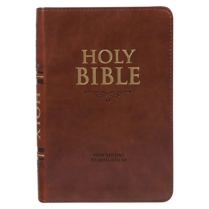 Nlt Compact Bible In Brown Faux Leather With Flexible Cover 1