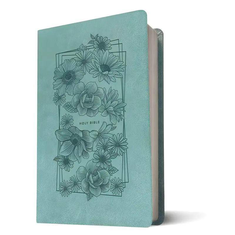 Nlt Filament Thinline Bible – Large Print, Bouquet Teal Imitation Leather 2