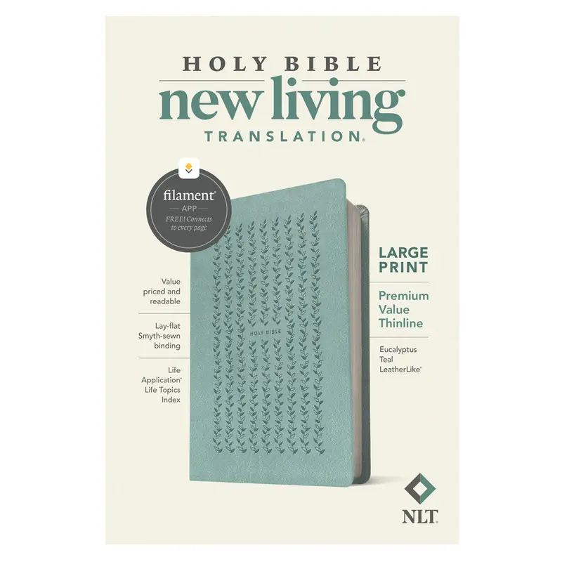 Nlt Filament Thinline Bible – Large Print, Eucalyptus Teal Imitation Leather 1