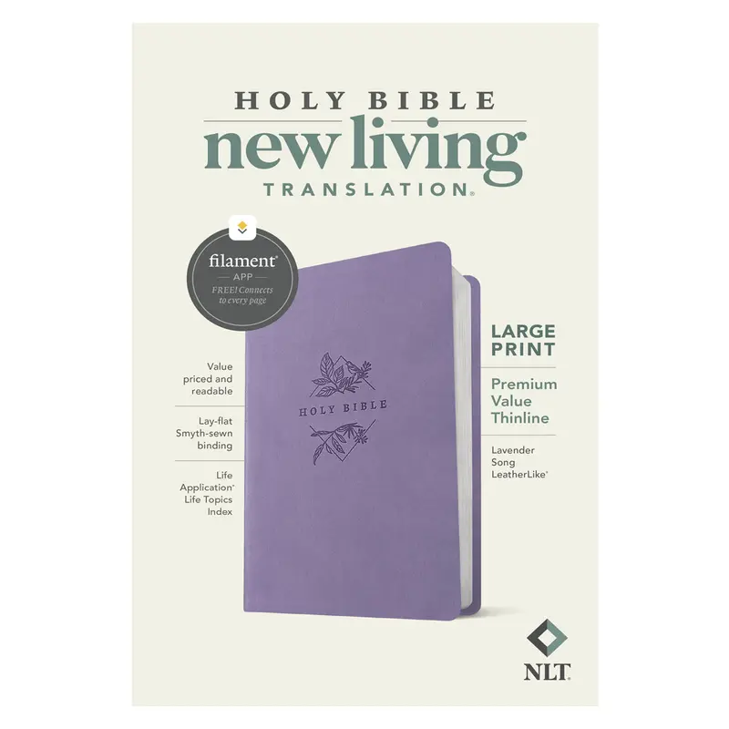 Nlt Large Print Thinline Bible – Lavender Imitation Leather With Filament Binding 1