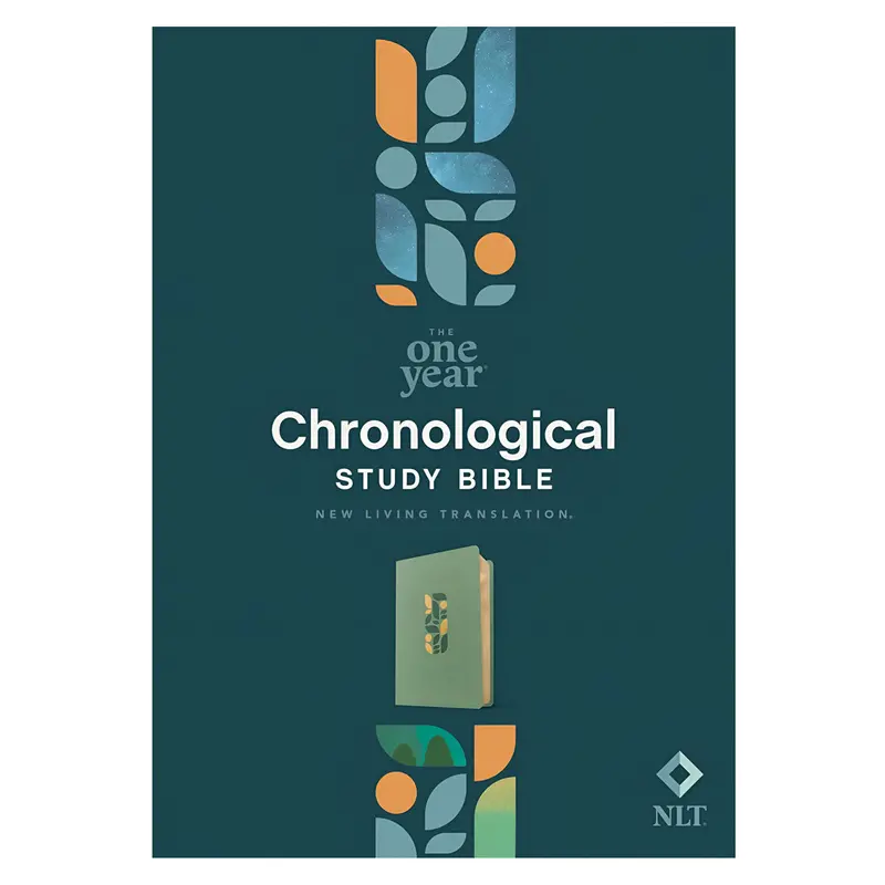 Nlt One-Year Chronological Study Bible — Sage Green Mosaic Imitation Leather 1