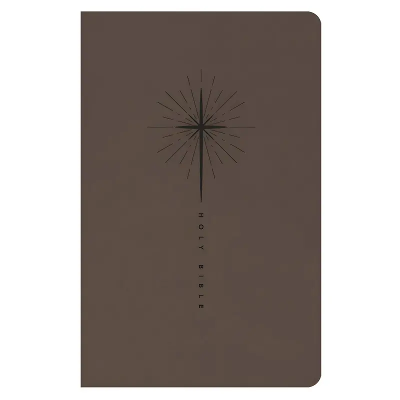 Nlt Star Cross Taupe Faux Leather Gift Bible – Red Letter Comfort Print Edition 1