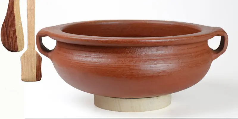Open-Top Clay Handi With Handle – Classic Indian Cookware For Stovetop & Serving 1