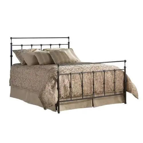 Ornate Twin Metal Bed Frame In Mahogany Gold Finish 1