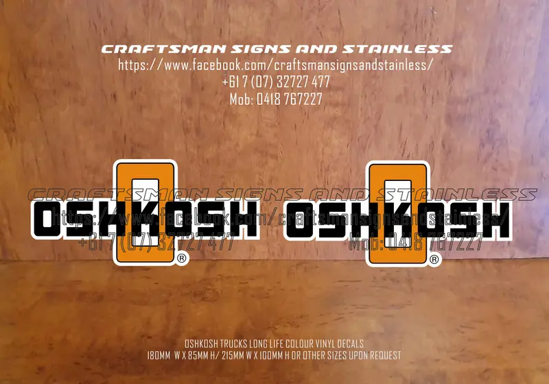 Oshkosh Black Vinyl Decal 1