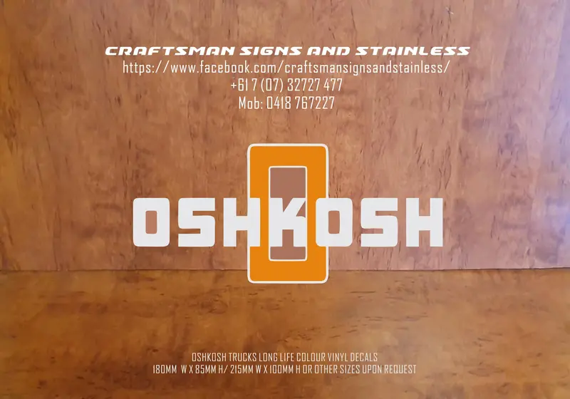 Oshkosh White Vinyl Decal 1