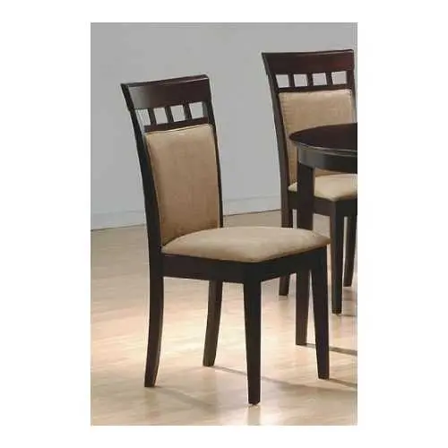 Pair Of Contemporary Dining Chairs – Cappuccino-Finished Seating With Upholstered Seats 1