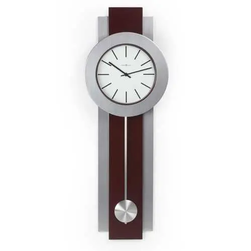 Pendulum Wall Clock With Dark Merlot Cherry Frame And Nickel Accents 1