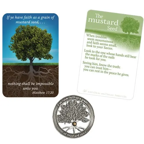 Pewter Mustard Seed Pocket Coin With Scripture Card 1