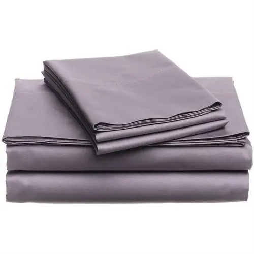 Plum Purple 400-Thread-Count Cotton Sheet Set – California King Size 1
