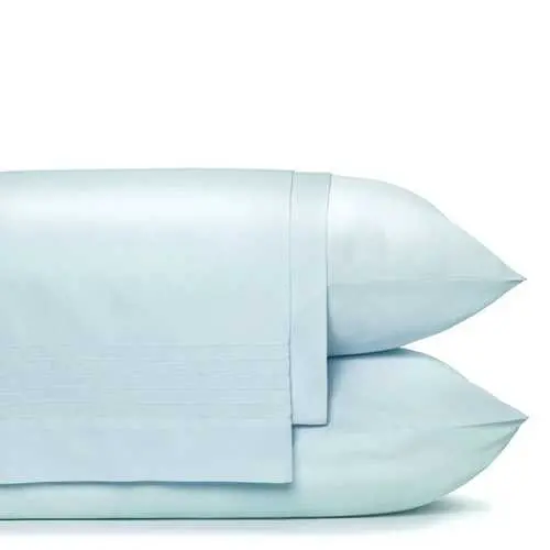 Powder Blue Cotton Sheet Set – King Size, Pleated Finish 1