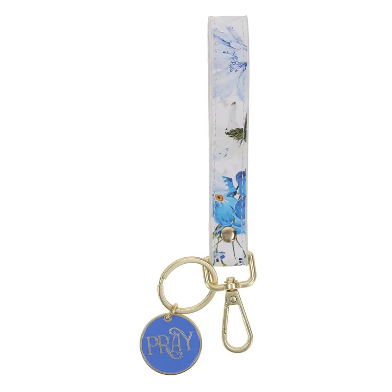 'Pray' Faux Leather Wristlet Keychain – With Inspirational Charm 1