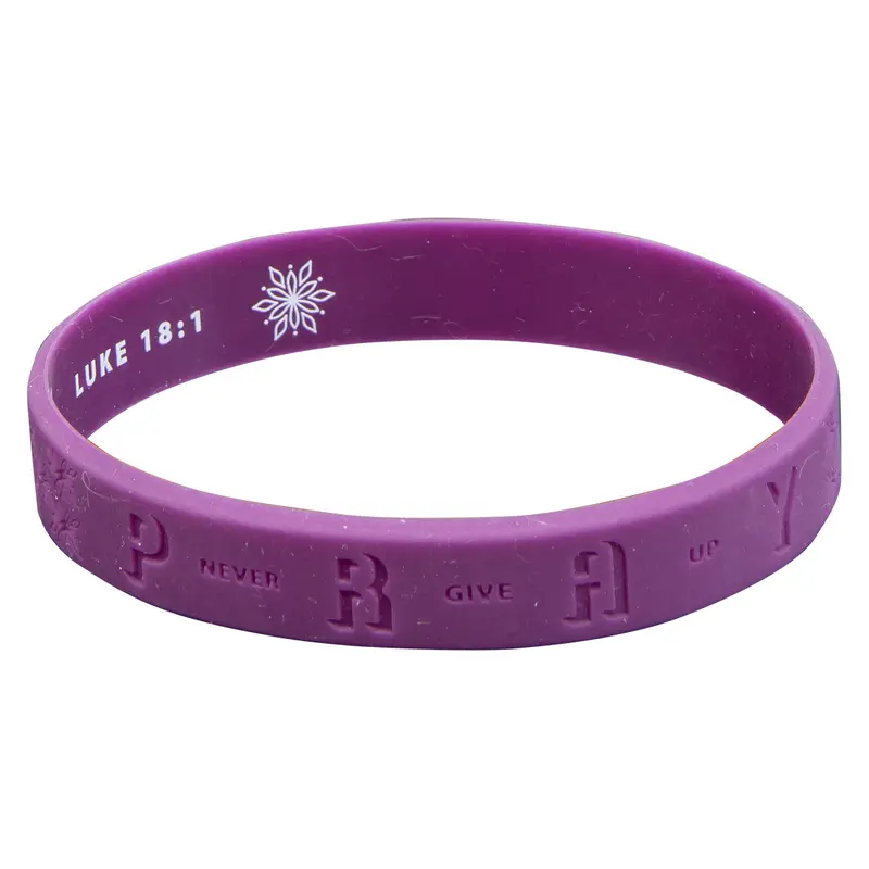 Pray & Never Give Up Silicone Bracelets – Luke 18:1 Encouragement Bands 1