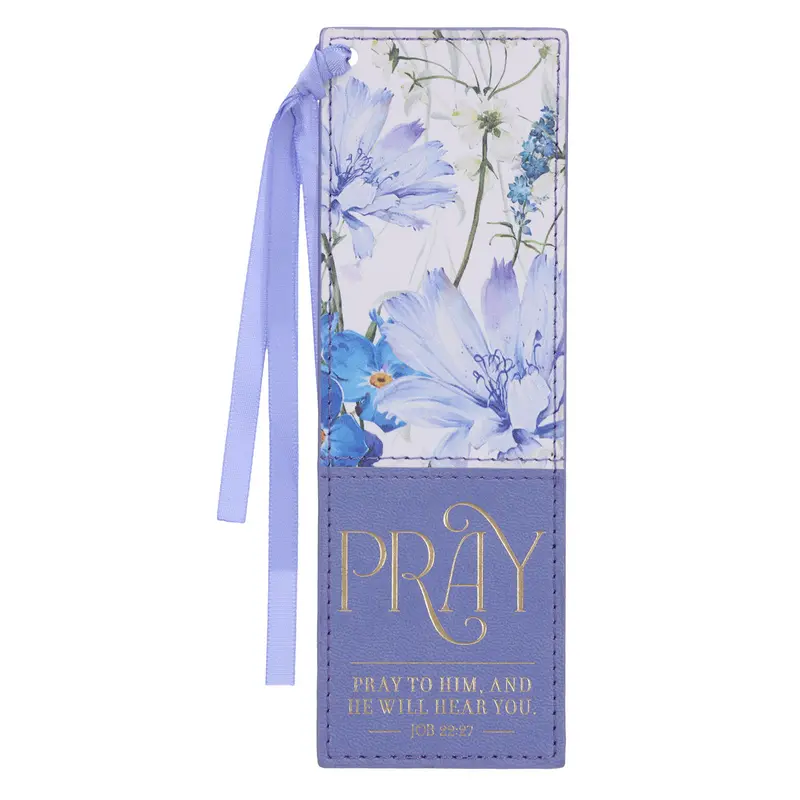 'Pray To Him And He Will Hear You' Faux Leather Bookmark – Prayerful Keepsake 1