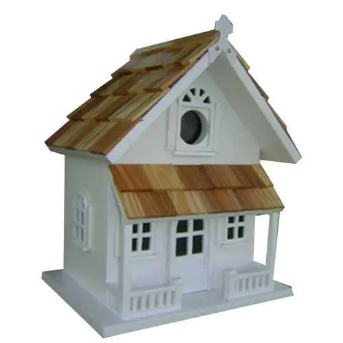 Pre-Assembled Victorian-Style White Wooden Birdhouse 1