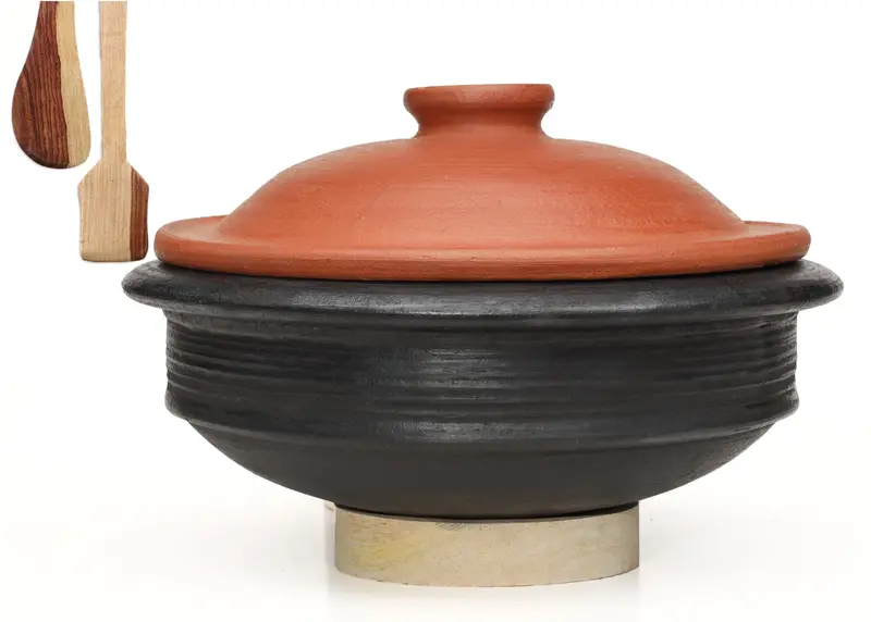 Pre-Seasoned Deep-Burned Clay Handi – Ideal For Curd Fermentation & Slow Cooking 1