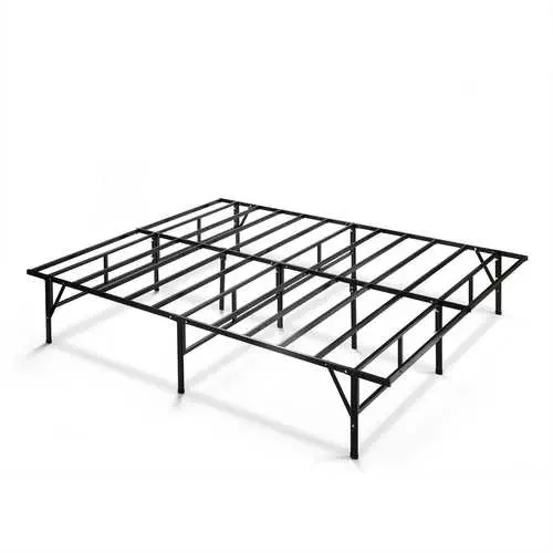 Queen Black Metal Platform Bed – Sturdy Low-Profile Frame With Reinforced Support 1