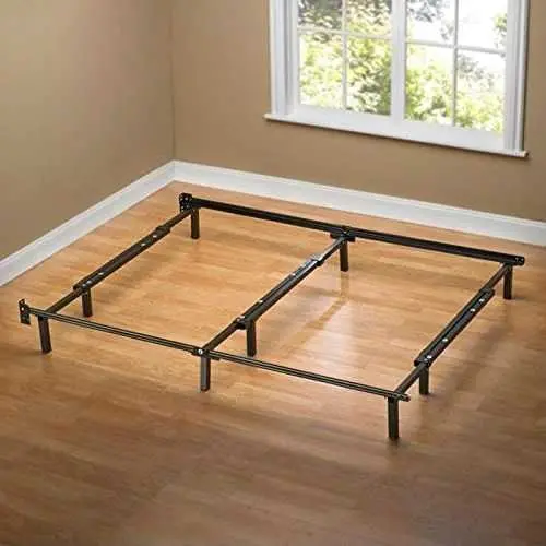 Queen Metal Bed Frame – 9-Leg Support With Center Bar & Headboard Brackets 1