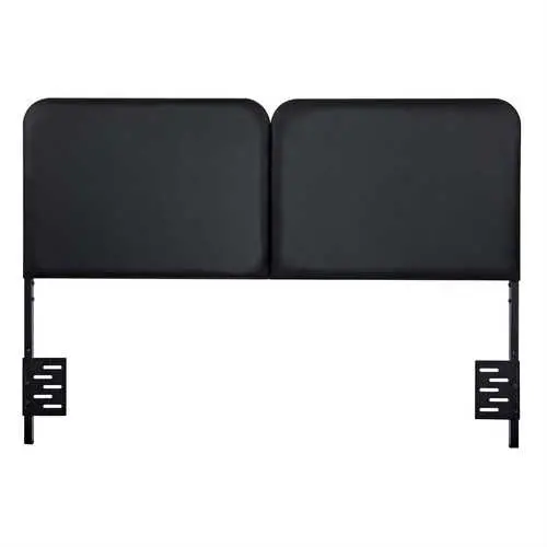 Queen-Size Black Faux Leather Headboard With Memory Foam Padding & Steel Frame 1