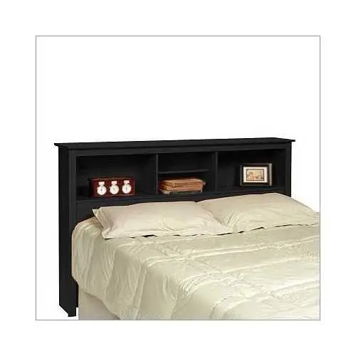 Queen-Size Black Upholstered Storage Headboard With Hidden Compartments 1