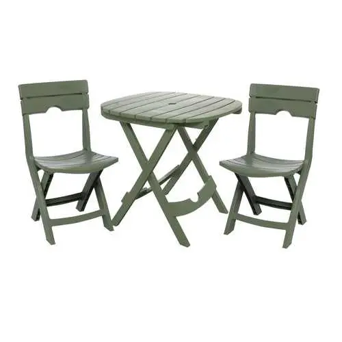 Quick-Setup 3-Piece Sage Green Outdoor Bistro Set – Fast-Fold Design 1