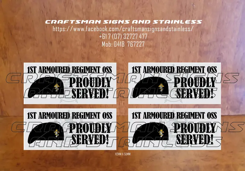 Raeme Black Berets Decal – 'Proudly Served', 1St Armoured Regiment Oss 1