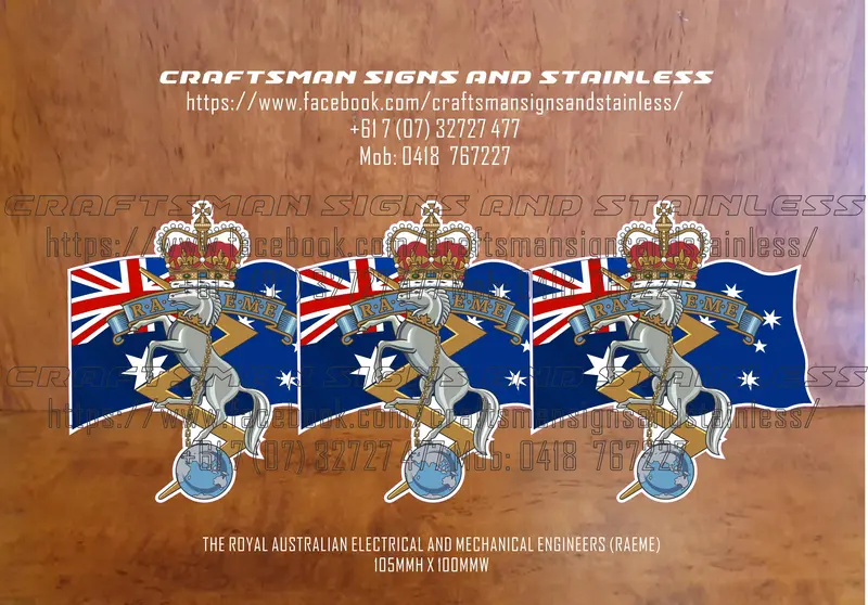 Raeme Corps Badge With Australian National Flag Decal 1