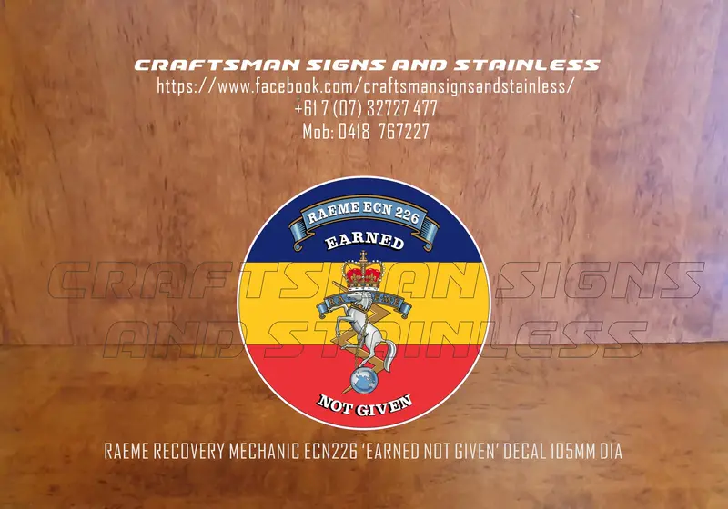 Raeme Ecn 226 Recovery Mechanic Decal: 'Earned Not Given' 1