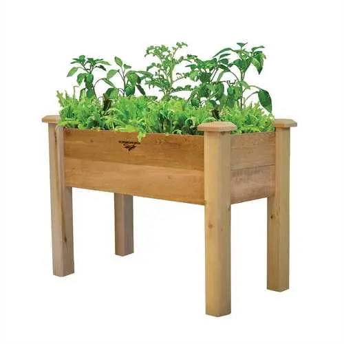 Raised Cedar Garden Planter Box – 34-Inch Tall, Natural-Finish Grow Bed 1