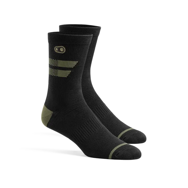 Ranger Mtb Crew Socks – Black & Green 1
