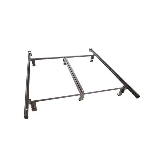 Reinforced King Metal Bed Frame With Dual Center Support Rails 1