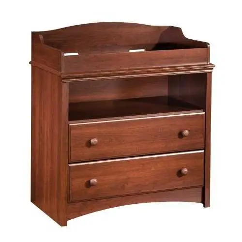 Royal Cherry 2-Drawer Changing Table – Open Shelf & Nursery-Ready Finish 1