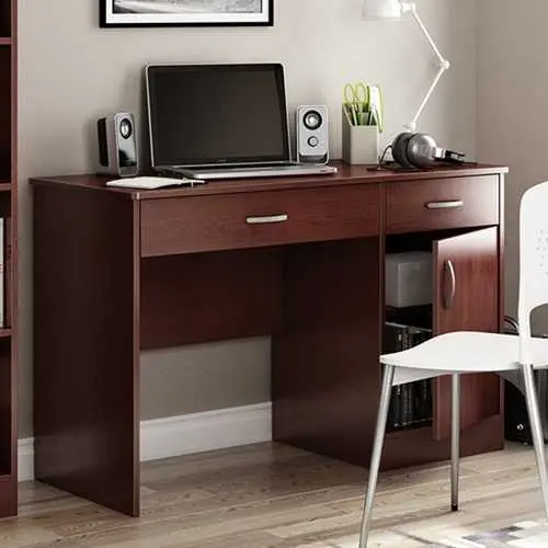 Royal Cherry-Finish Home Office Desk – Spacious Computer Workstation With Cable Management 1