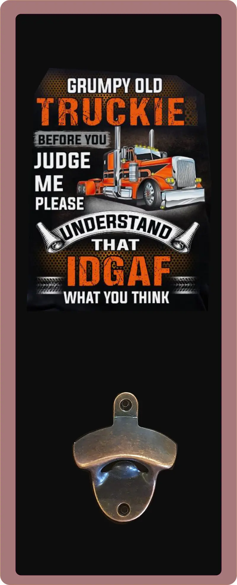 Rugged Trucking-Themed Wall Mounted Bottle Opener – Design C 1