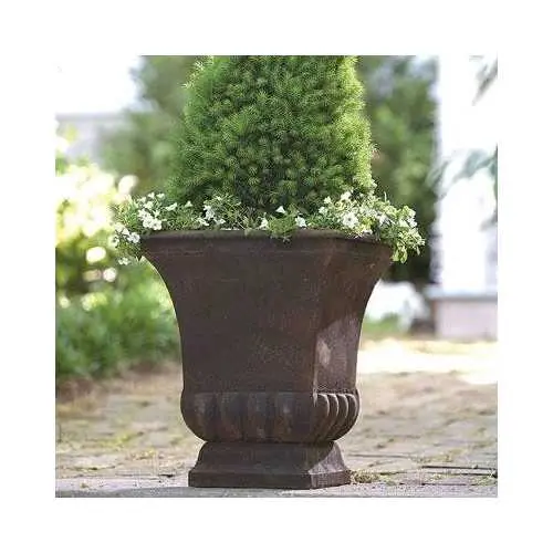 Rustic Urn-Style Metal Planter – Indoor/Outdoor Decorative Pot 1
