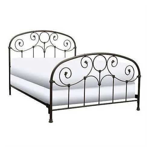 Rusty Gold Queen Size Metal Bed – Complete With Headboard & Footboard 1