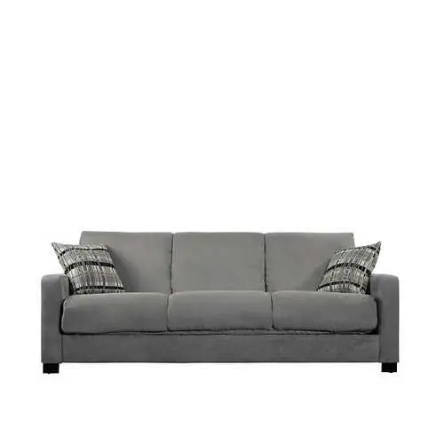 Sage Green Microfiber Futon Sofa – Convertible Sleeper Couch For Small Spaces 1