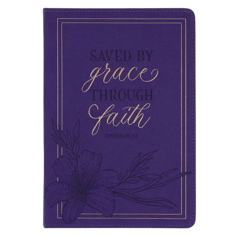 'Saved By Grace Through Faith' Faux Leather Journal 1