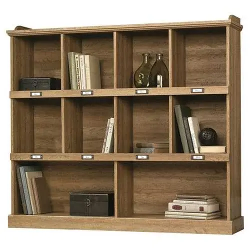 Scribed Oak-Finish 53-Inch 3-Shelf Bookcase – Made In The Usa 1