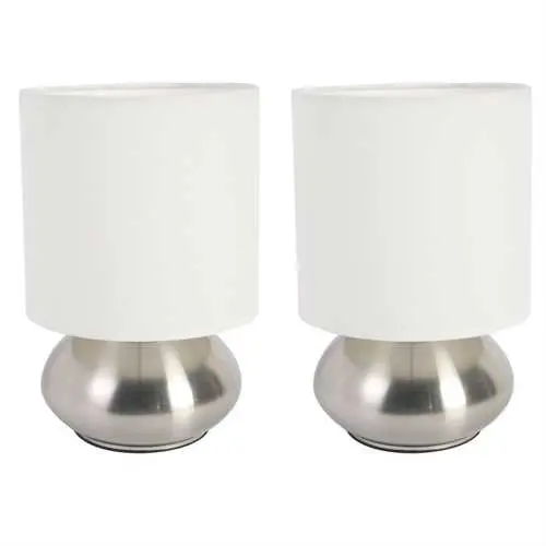 Set Of 2 Touch-Control Bedroom Lamps – Dimmable Night Lights For Nightstands 1