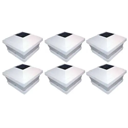 Set Of 6 White Fence Post Lights – Weatherproof Led Landscape Illuminators 1