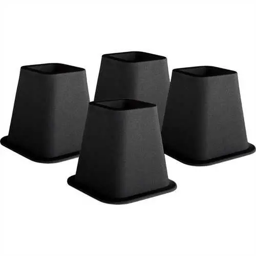 Set Of Four 6-Inch Black Bed Risers 1