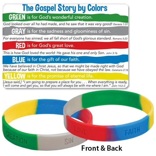 Silicone Bracelet & Gospel Color Story Card Set 1