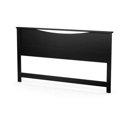 Sleek Black Wooden King Headboard With Contemporary Profile 1