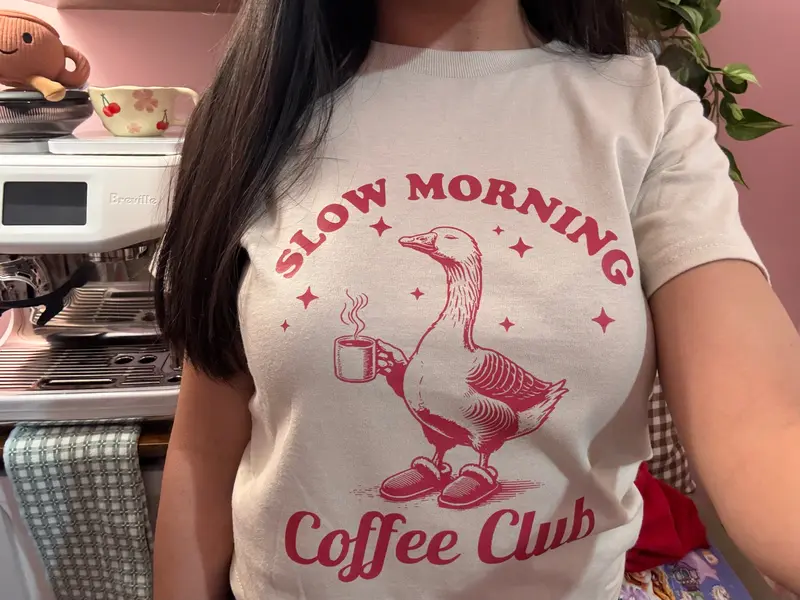 'Slow Morning Coffee Club' Casual T-Shirt 1